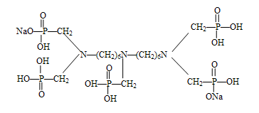 雙1，6-亞己基三胺五甲叉膦酸鈉（BHMTPh•PN）結(jié)構(gòu)式